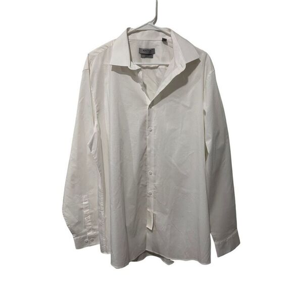 NEW Kenneth Cole Reaction White Professional Button Up Shirt Size 17 34/35 XL - Picture 1 of 9